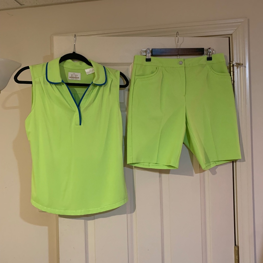EP Pro green Golf Short/Top Set sz 4/S/P